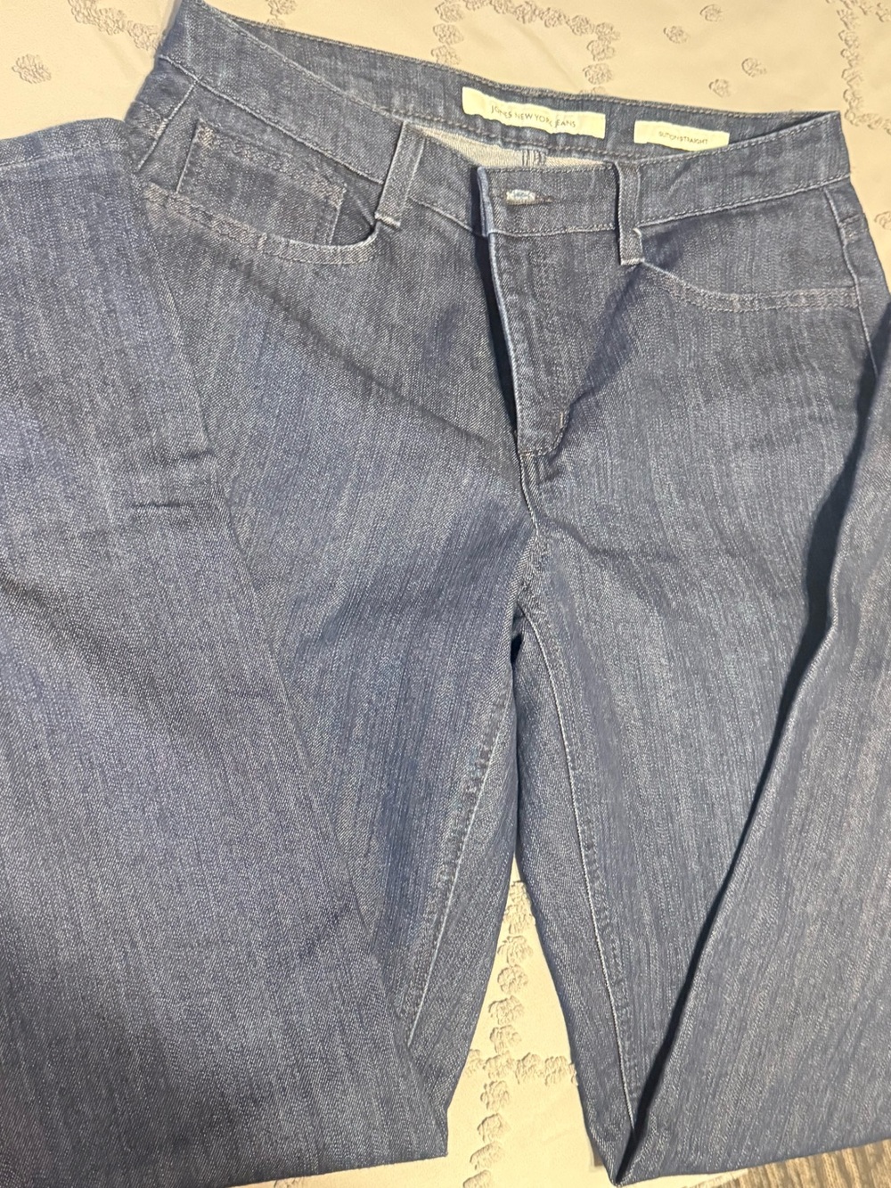 Jones New York Women's Straight-Leg Jeans in Mid Blue Denim